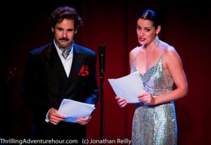 Paul F. Tompkins and Paget Brewster in The Thrilling Adventure Hour segment, "Beyond Belief."