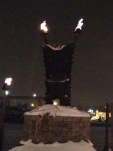 Tiki God on the outdoor deck at Psycho Suzi's Motor Lounge, Minneapolis, MN